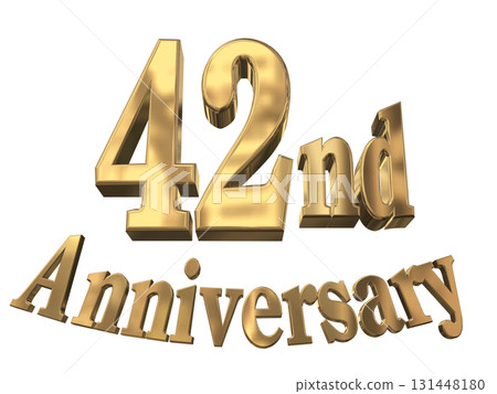3DCG text "42nd Anniversary/42nd Anniversary Mark Sparkle" 3DCG text "42nd Anniversary/42nd Anniversary Mark Sparkle" 131448180
