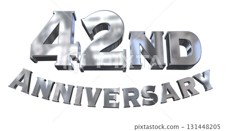 3DCG text "42nd Anniversary/42nd Anniversary Mark Sparkle" 131448205
