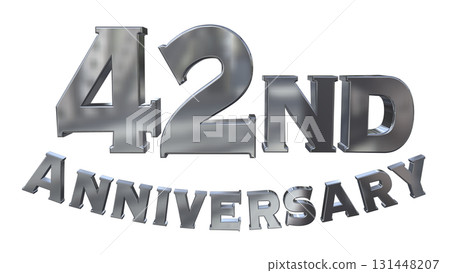 3DCG文字“42週年/42週年紀念馬克·斯帕克” 3DCG文字“42週年/42週年紀念馬克·斯帕克” 131448207