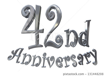 3DCG文字“42週年/42週年紀念馬克·斯帕克” 3DCG文字“42週年/42週年紀念馬克·斯帕克” 131448208