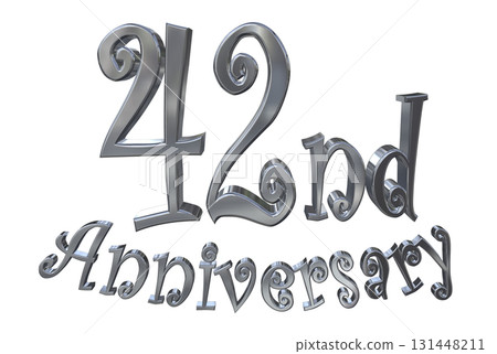 3DCG文字“42週年/42週年紀念馬克·斯帕克” 3DCG文字“42週年/42週年紀念馬克·斯帕克” 131448211