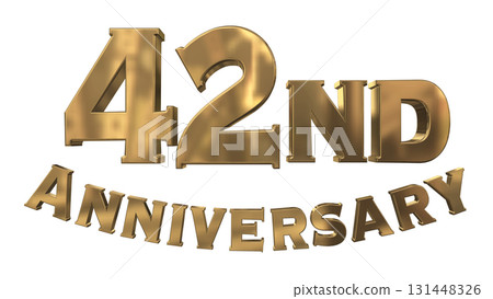 3DCG text "42nd Anniversary/42nd Anniversary Mark Sparkle" 131448326