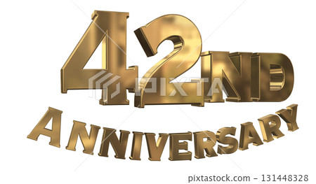 3DCG text "42nd Anniversary/42nd Anniversary Mark Sparkle" 3DCG text "42nd Anniversary/42nd Anniversary Mark Sparkle" 131448328