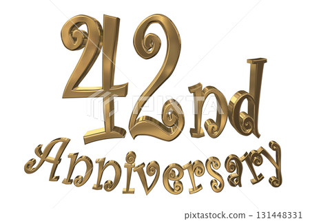 3DCG文字“42週年/42週年紀念馬克·斯帕克” 131448331