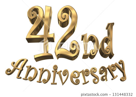 3DCG text "42nd Anniversary/42nd Anniversary Mark Sparkle" 3DCG text "42nd Anniversary/42nd Anniversary Mark Sparkle" 131448332