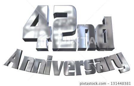 3DCG文字“42週年/42週年紀念馬克·斯帕克” 3DCG文字“42週年/42週年紀念馬克·斯帕克” 131448381