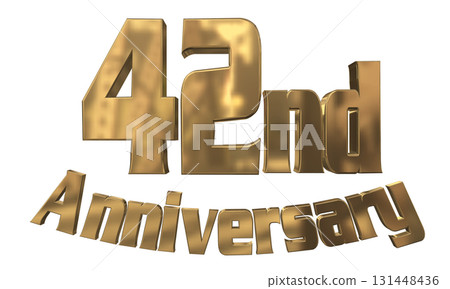 3DCG text "42nd Anniversary/42nd Anniversary Mark Sparkle" 131448436