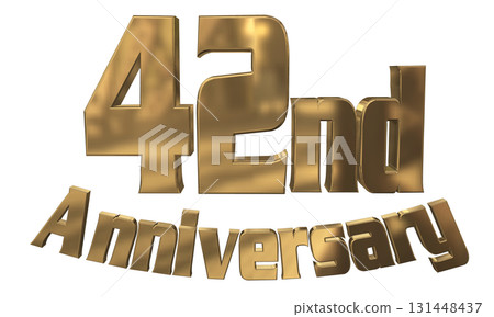 3DCG text "42nd Anniversary/42nd Anniversary Mark Sparkle" 131448437