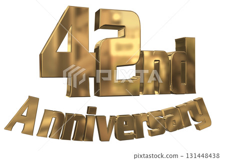 3DCG text "42nd Anniversary/42nd Anniversary Mark Sparkle" 131448438