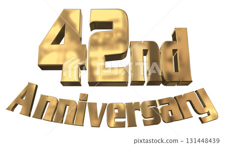 3DCG text "42nd Anniversary/42nd Anniversary Mark Sparkle" 131448439