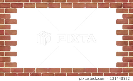 Rustic reddish-brown brick frame 16:9 131448522