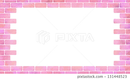 Cute pink brick frame 16:9 131448523