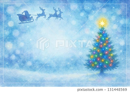 聖誕水彩明信片 131448569