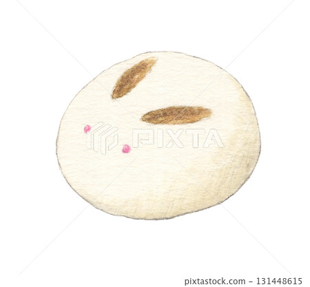 Rabbit manju watercolor pencil illustration Rabbit manju watercolor pencil illustration 131448615