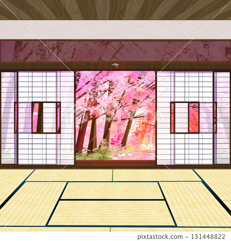 有櫻花的日式房間 有櫻花的日式房間 131448822