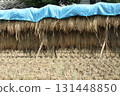 After the rice harvest, the rice is covered and carefully stored. 131448850