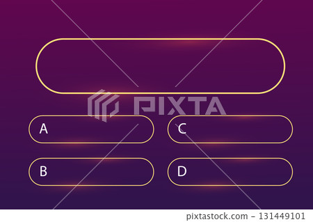 Quiz question interface game menu, show answer trivia template background. Multiple choice frame, button. Bar ui challenge. Quiz question interface game menu, show answer trivia template background. Multiple choice frame, button. Bar ui challenge. 131449101