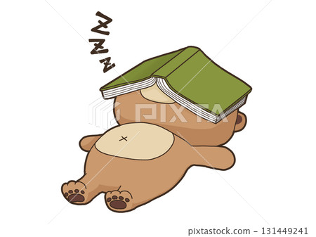 The bear fell asleep while reading a book 131449241