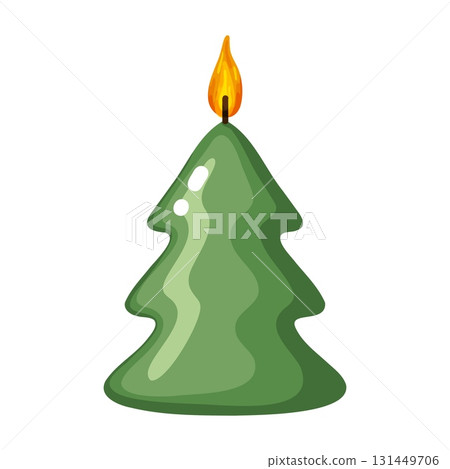 Bright Green Christmas Tree Candle 131449706