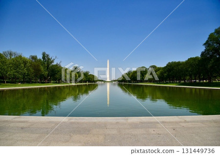 Washington Monument reflected in the Washington, D.C. Reflecting Pool 131449736