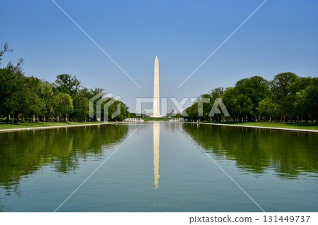 Washington Monument reflected in the Washington, D.C. Reflecting Pool 131449737
