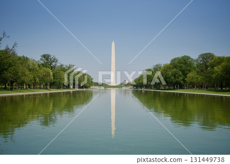 Washington Monument reflected in the Washington, D.C. Reflecting Pool 131449738