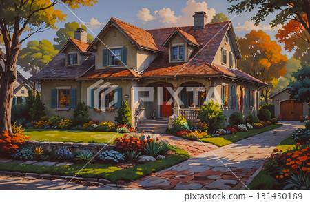 Woman is standing on the beach with her arms around her, smiling at the camera. The sun is setting in the background, casting a warm glow over the scene 131450189