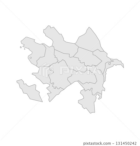 Azerbaijan political map of administrative divisions - districts, cities and autonomous republic of Nakhchivan. Grey blank vector editable map EPS. Azerbaijan political map of administrative divisions - districts, cities and autonomous republic of Nakhchivan. Grey blank vector editable map EPS. 131450242