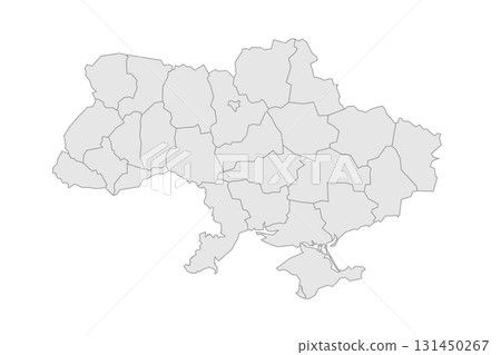 Ukraine political map of administrative divisions - regions, two cities with special status of Kyiv and Sevastopol, and autonomous republic of Crimea. Grey blank vector editable map EPS. Ukraine political map of administrative divisions - regions, two cities with special status of Kyiv and Sevastopol, and autonomous republic of Crimea. Grey blank vector editable map EPS. 131450267