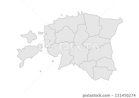 Estonia political map of administrative divisions - counties. Grey blank vector editable map EPS. Estonia political map of administrative divisions - counties. Grey blank vector editable map EPS. 131450274