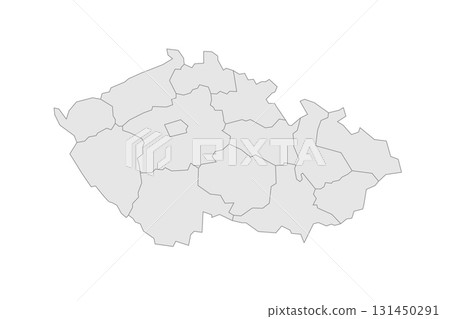 Czech Republic political map of administrative divisions - regions. Grey blank vector editable map EPS. Czech Republic political map of administrative divisions - regions. Grey blank vector editable map EPS. 131450291