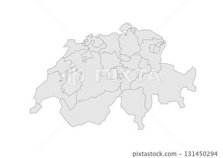 Switzerland political map of administrative divisions - cantons. Grey blank vector editable map EPS. Switzerland political map of administrative divisions - cantons. Grey blank vector editable map EPS. 131450294