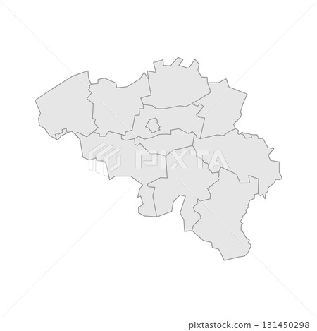 Belgium political map of administrative divisions - provinces. Grey blank vector editable map EPS. 131450298