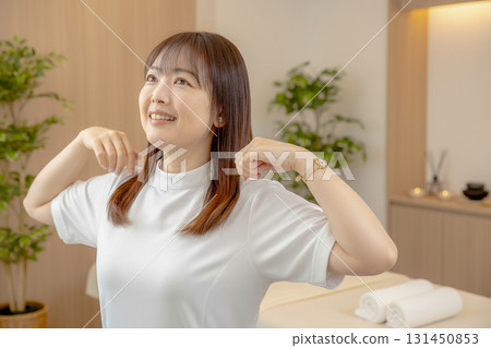 A refreshing woman turning her shoulders 131450853