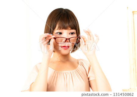 Japanese model wearing glasses Japanese model wearing glasses 131450862