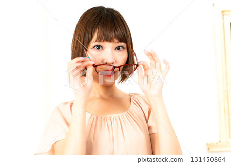 Japanese model wearing glasses Japanese model wearing glasses 131450864