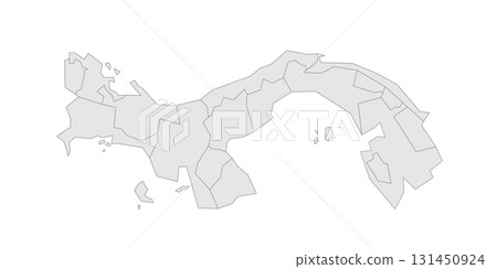 Panama political map of administrative divisions - provinces. Grey blank vector editable map EPS. 131450924