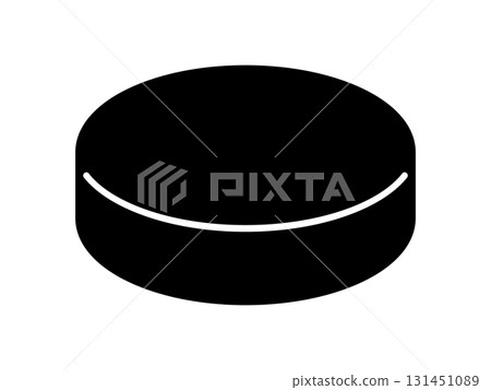 Monotone ice hockey puck icon 131451089