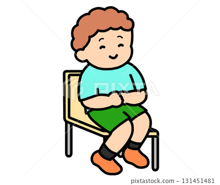 A boy sitting in a chair A boy sitting in a chair 131451481