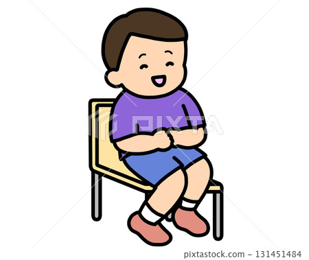 坐在椅子上的男孩 坐在椅子上的男孩 131451484