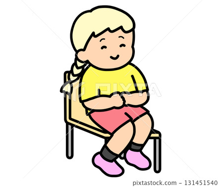 A girl sitting in a chair 131451540