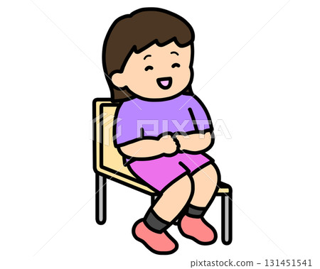 A girl sitting in a chair 131451541