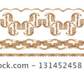Decorative flowers and leaves in art nouveau style 131452458