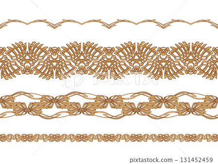 Decorative flowers and leaves in art nouveau style 131452459