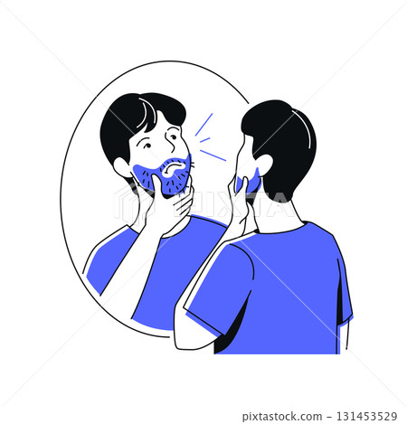 Unshaved Man - colorful flat design illustration 131453529