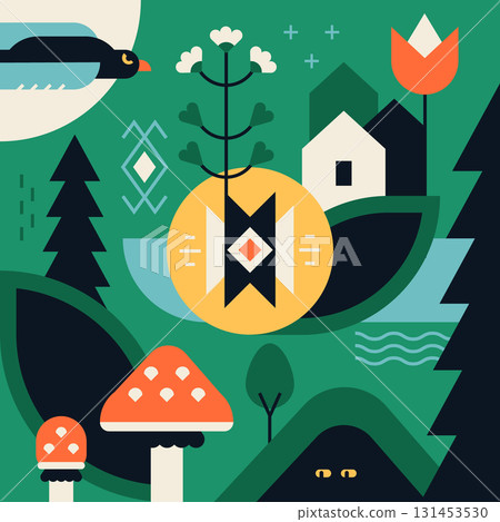 Beauty of nature - flat design style illustration 131453530