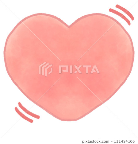 Cute red heart mark watercolor illustration material Cute red heart mark watercolor illustration material 131454106