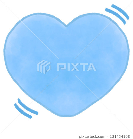 Cute blue heart symbol watercolor illustration material Cute blue heart symbol watercolor illustration material 131454108