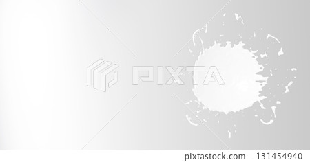 White liquid splashing on a white background. Copy space. 3D (landscape) 131454940
