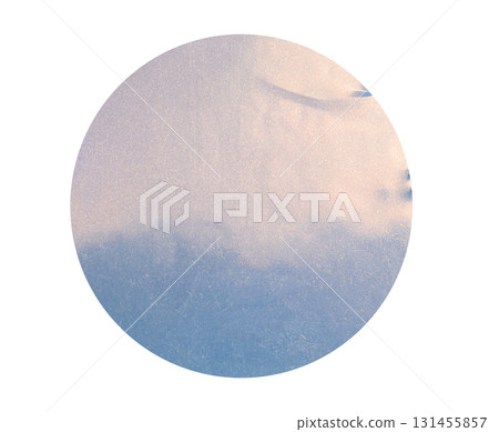 Abstract Round gradient texture duct sticker an opaque round liquid, clear ocean blue water merging with transparent beige, light background 131455857